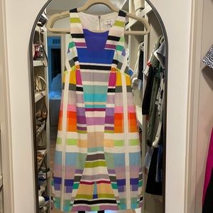 Trina Turk color block halter dress, Size 4